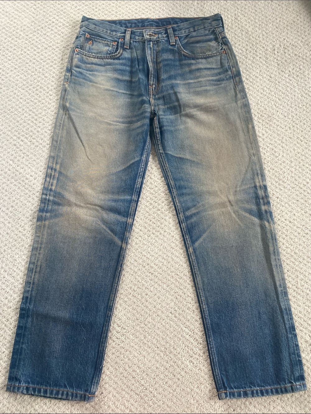 Etica denim Women’s Faded Blue Straight-Leg Jeans, size 27